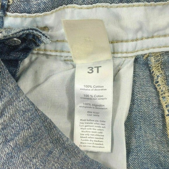 OshKosh B'gosh Toddler Unisex Girls/Boys Strap Long Pants Overall Blue Jeans 3T - Picture 4 of 7